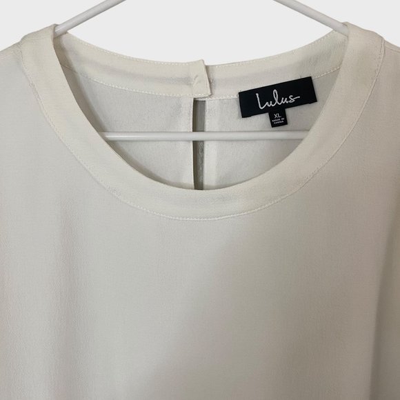 Lulu's Lisa Marie White Embroidered Top Women's Size XL White Lace Crochet New - Picture 5 of 14